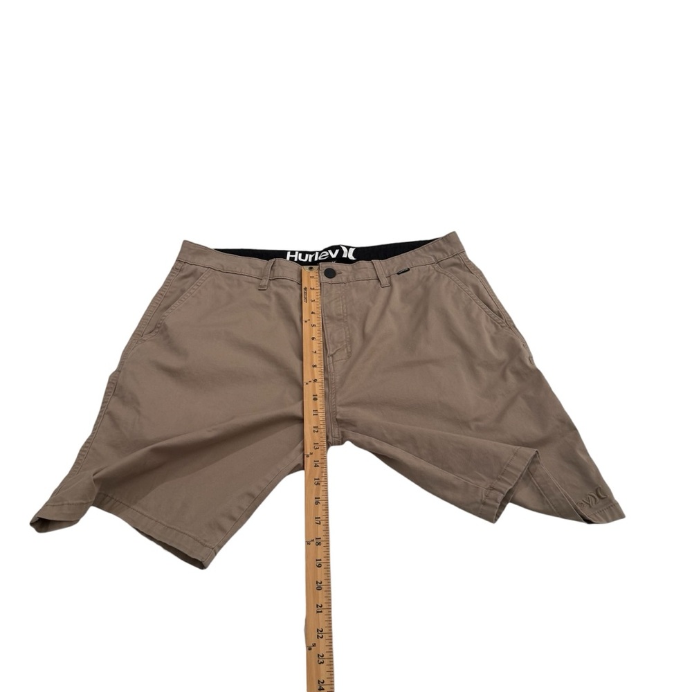 Hurley Walking Shorts Cotton Spandex Khaki Tan Embroidered Logo Men’s Sz 34 - Picture 6 of 12